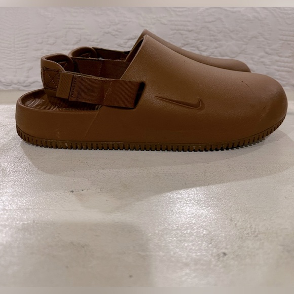 Nike Men’s Brown Calm Mules Size 11 (USED) - Picture 1 of 11